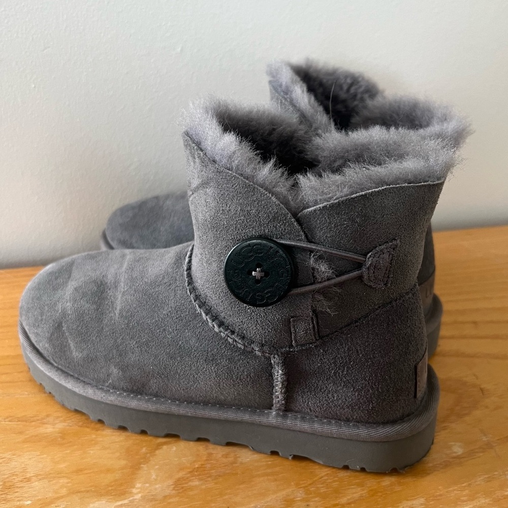 {UGG} Mini Bailey Button ll Grey Boots